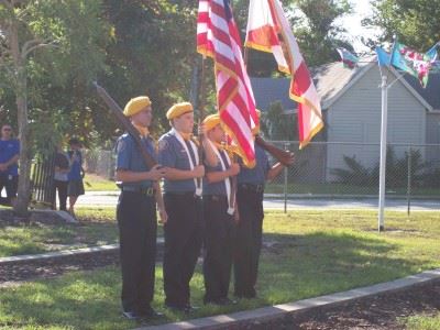 Explorers with Flags