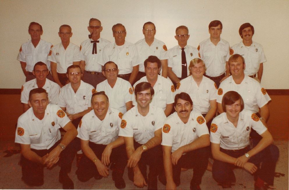 A group photo of Winter Garden Firefighters from the 1980s.