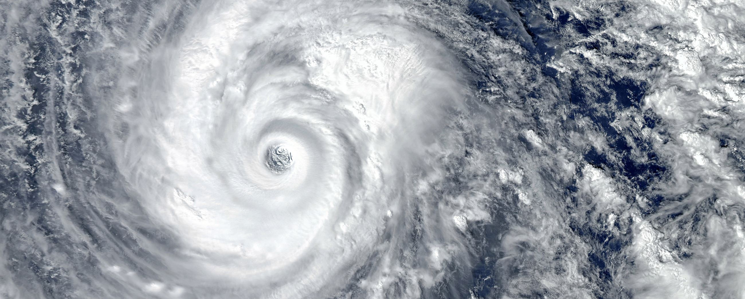 Image of a hurricane from space.